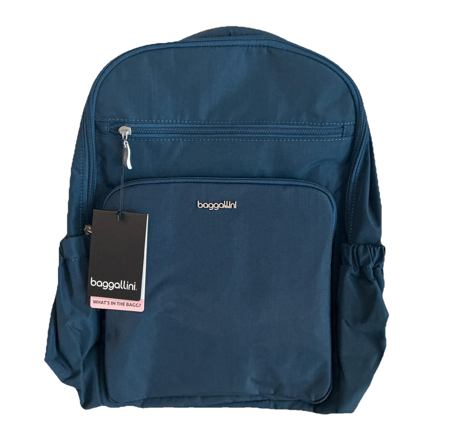 NEW Baggallini Everyday Laptop Backpack 16×14 Water-Repellent Navy Color