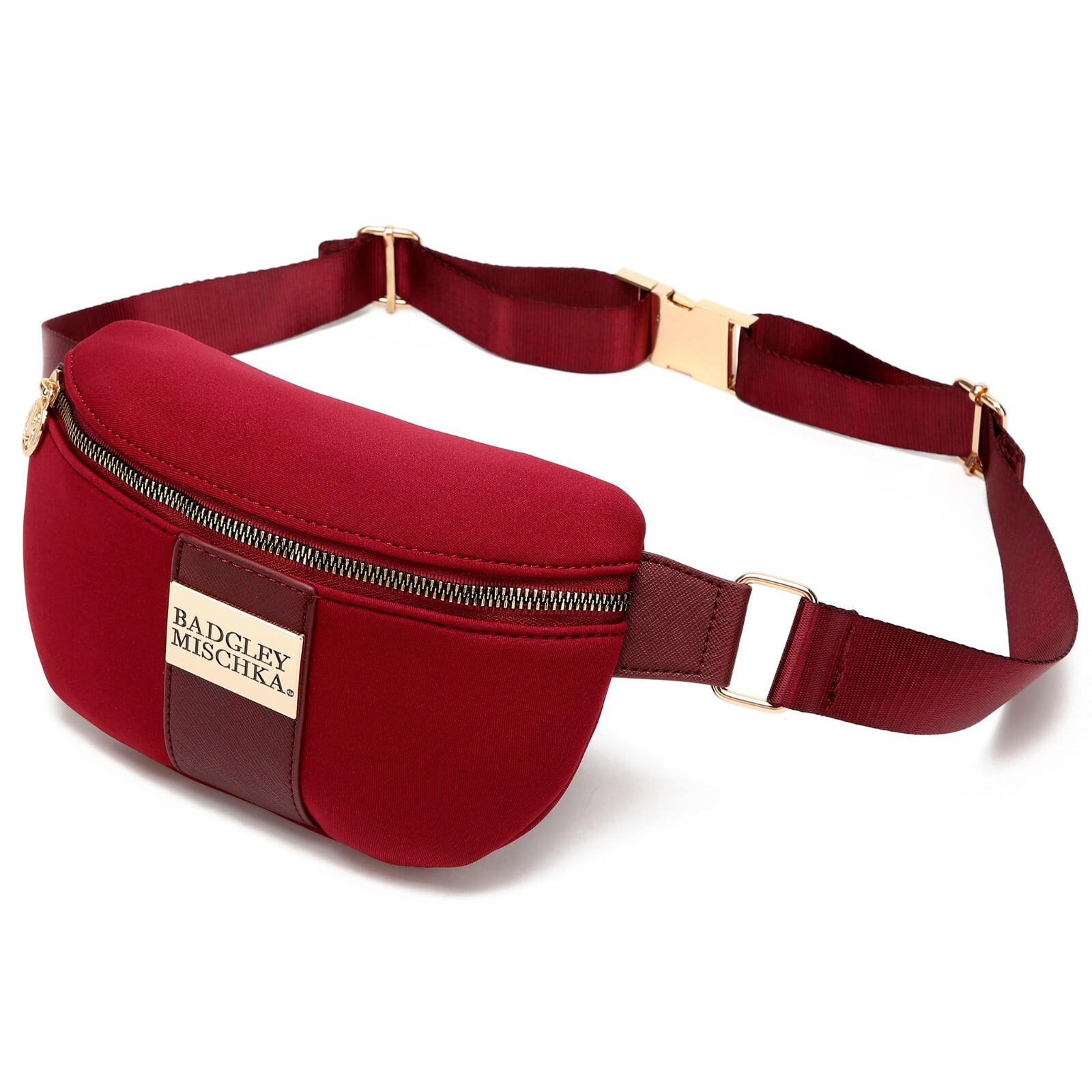 BADGLEY MISCHKA Sage Scuba and Vegan Leather Belt Bag Fanny Pack