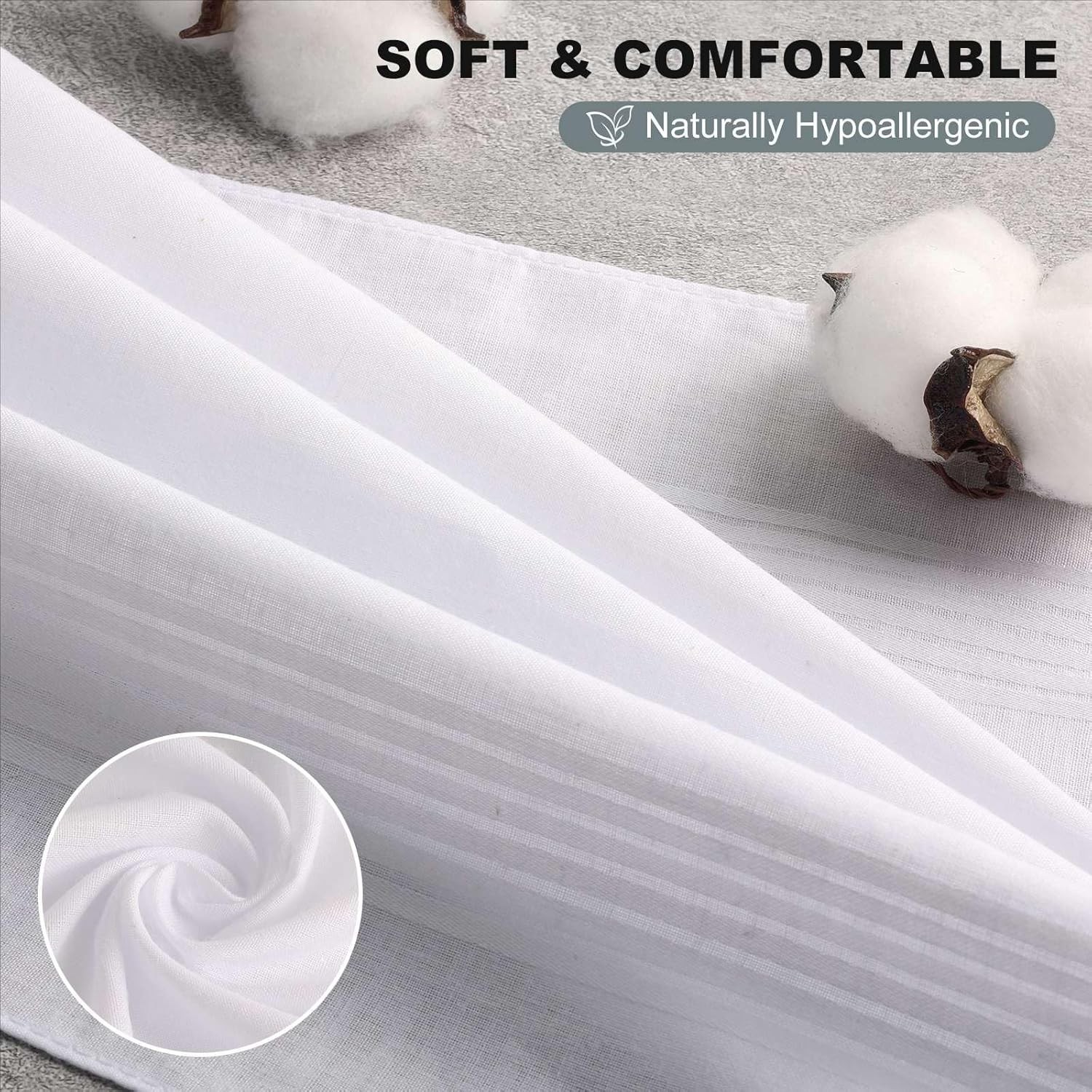 Men’s 100% Soft Cotton Handkerchiefs 16×16 Inch Large Pocket Handkerchiefs for