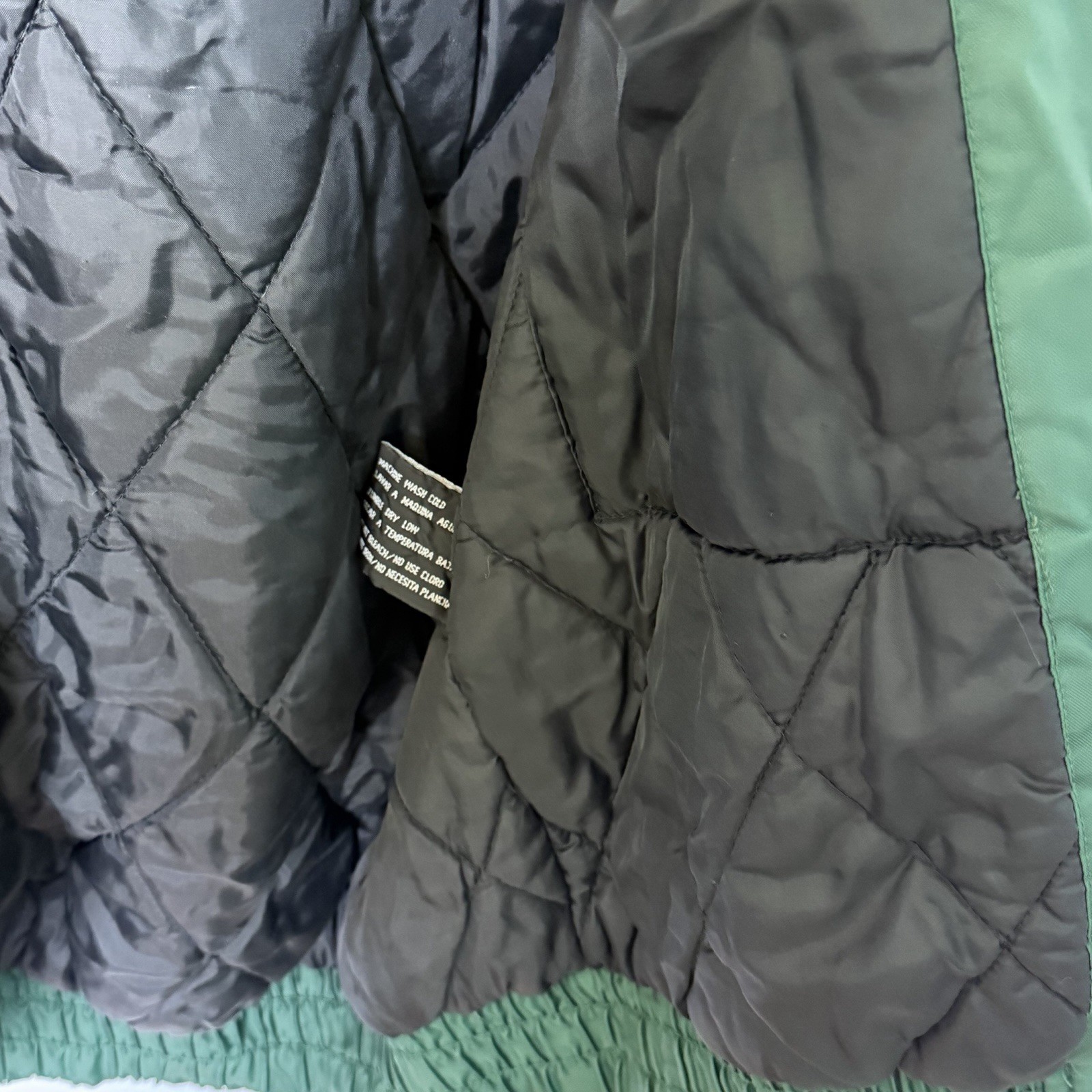 Vintage 90s NY Jets NFL Game Day Sports Mens Large Green Puffer Football Jacket