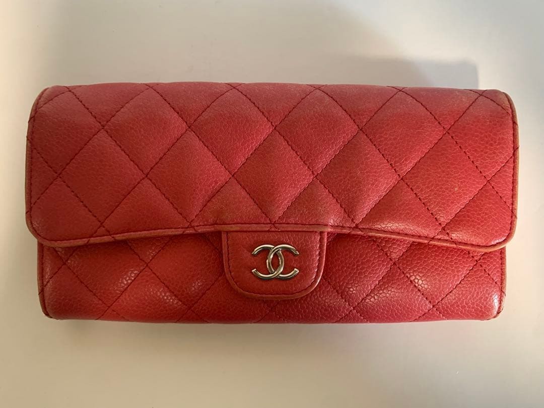 Chanel Pink Matelass Caviar Skin CHANEL Long Wallet