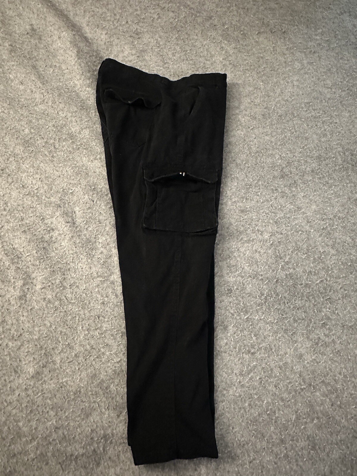 Cargo Pants Men 40×32 Black Straight Leg Outdoors Workwear Pockets Flat Front