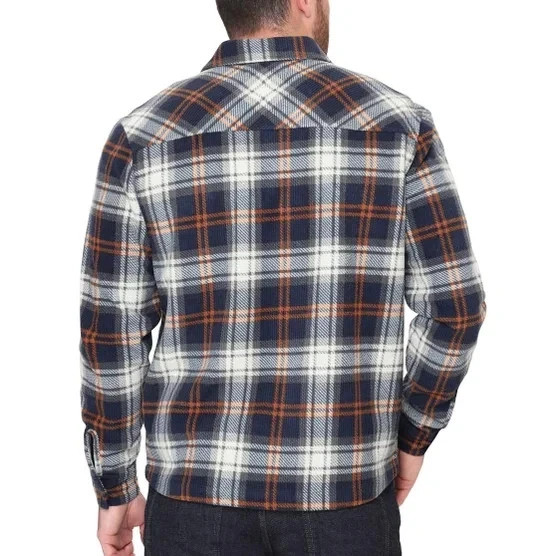 B.C. Clothing Men’s Textured Flannel Shirt, Blue, Size XL