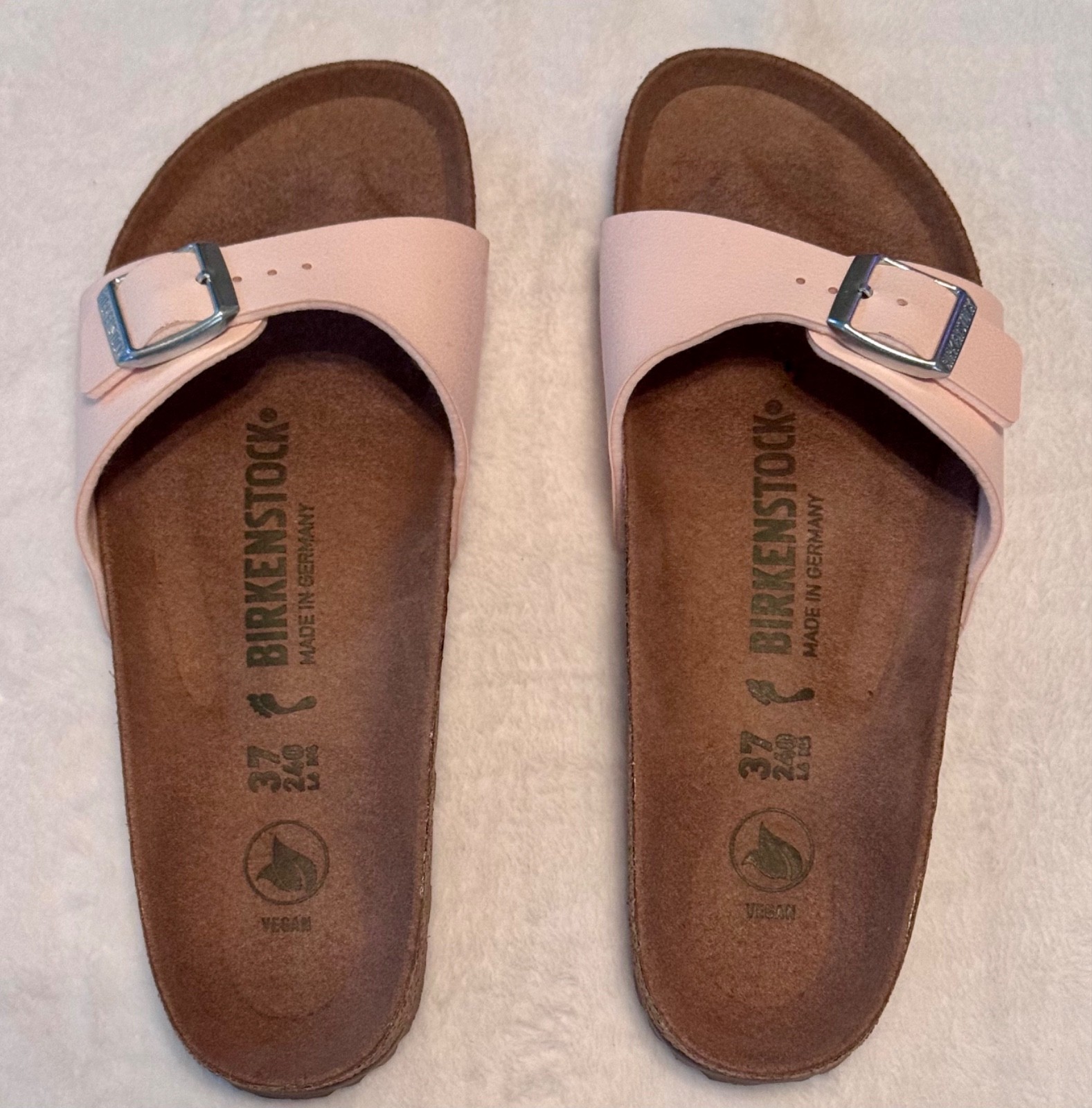 Birkenstock Madrid Vegan Birkibuc – Light Rose – Size 37 Medium/ Narrow 6-6.5