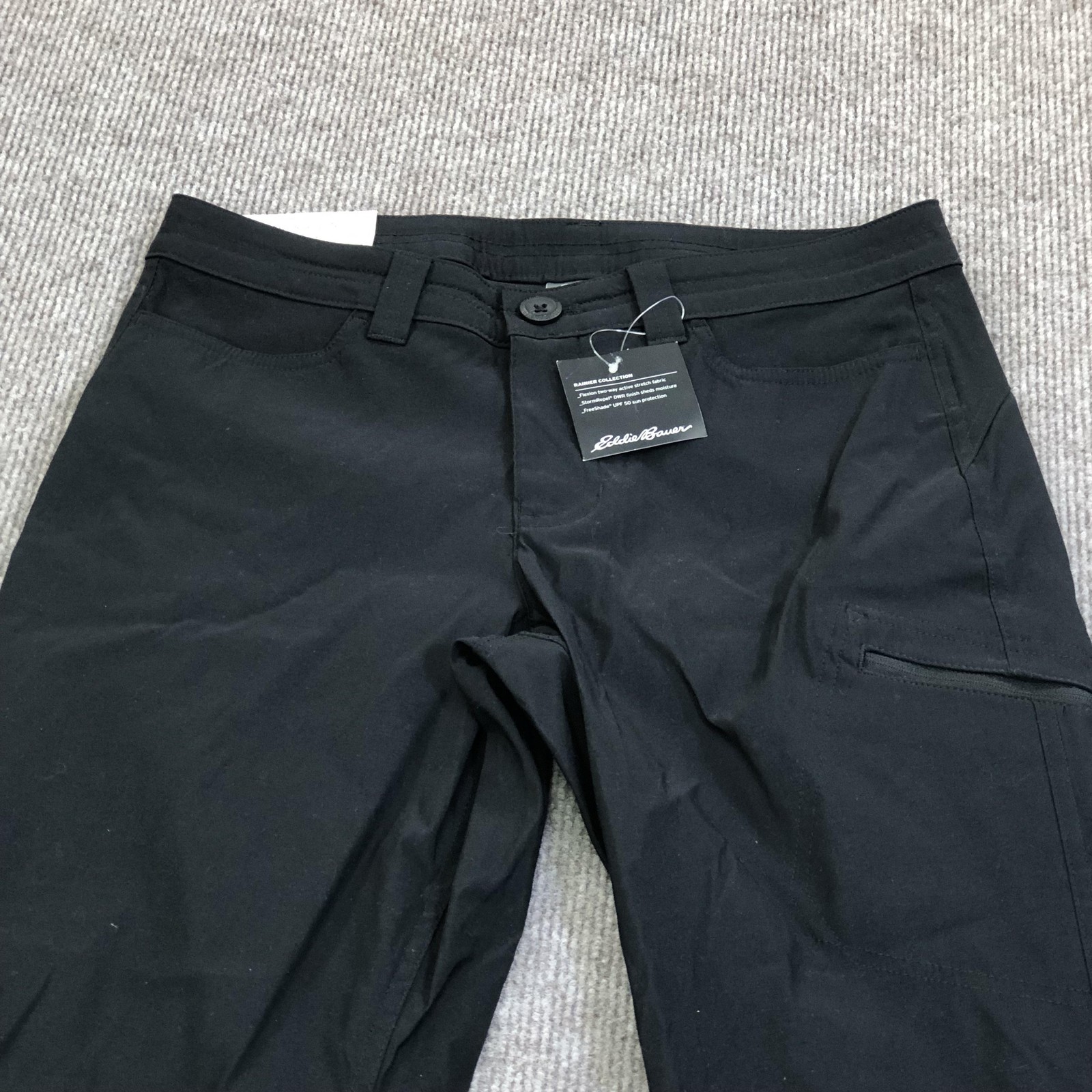 Eddie Bauer Pants Womens 4 Black WR Rainier Capri Water Resistant Hiking UPF 50