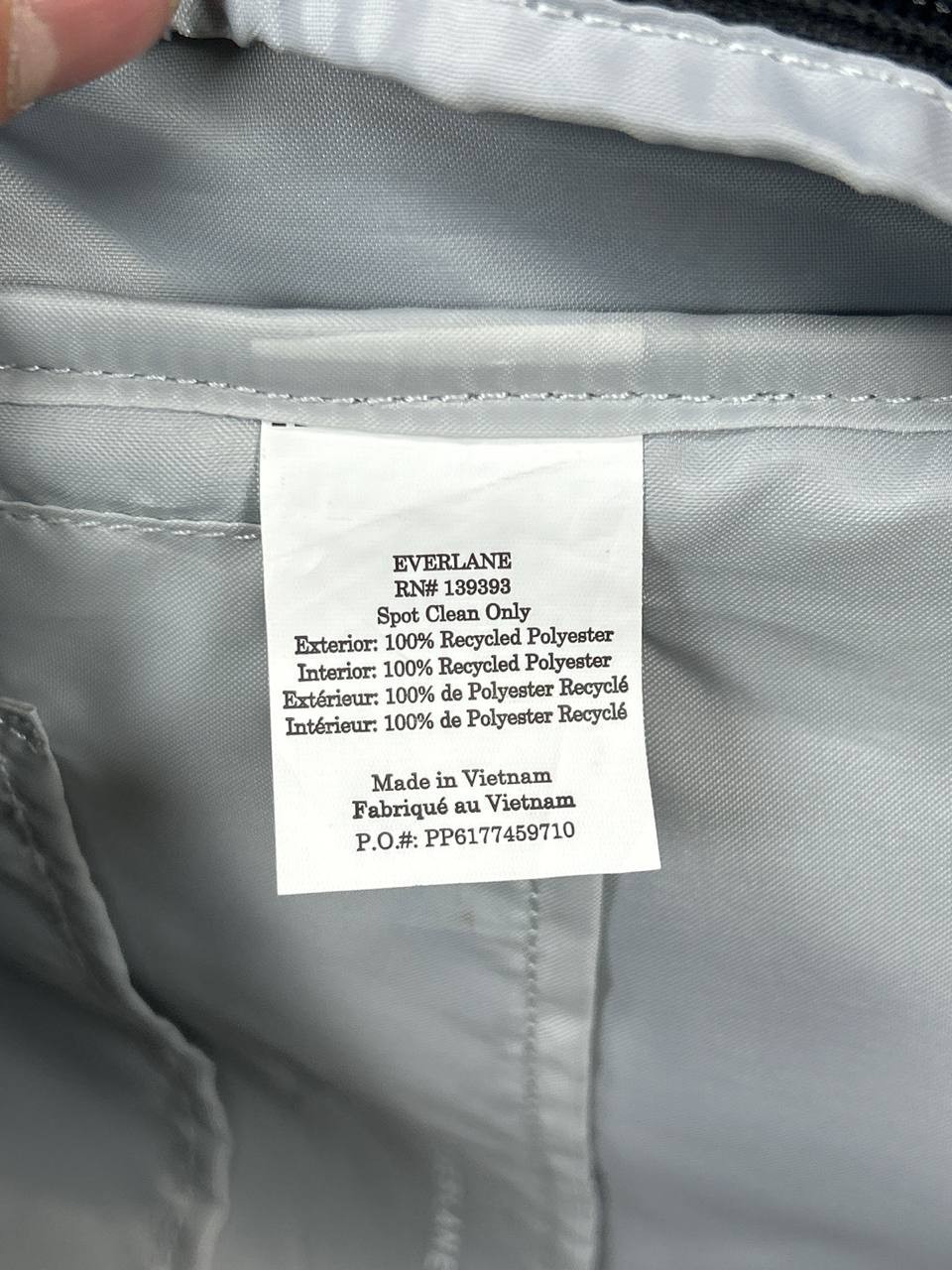 Everlane Backpack The ReNew Transit Charcoal Laptop Sleeve Adjustable Shoulder