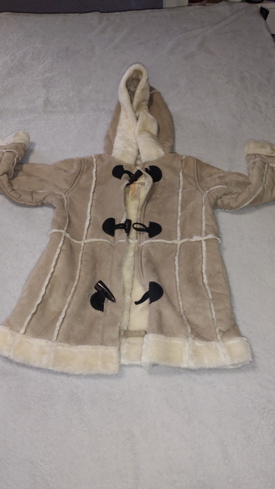 Arizona Jean Company Jacket GIRLS Size M 5/6 Faux Fur Shearling Coat