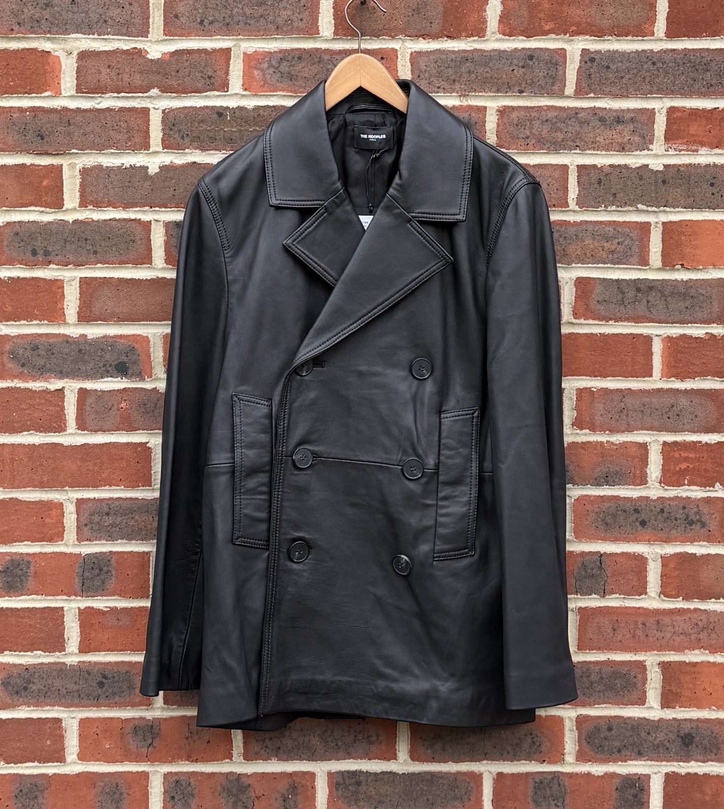 *BRAND NEW* The Kooples Mens Leather Caban Peacoat Jacket Coat MEDIUM / LARGE