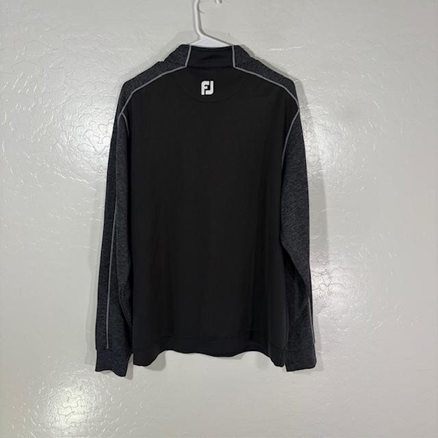 FootJoy Pullover Mens Large Black Gray 1/4 Zip Long Sleeve Golf Performance Top