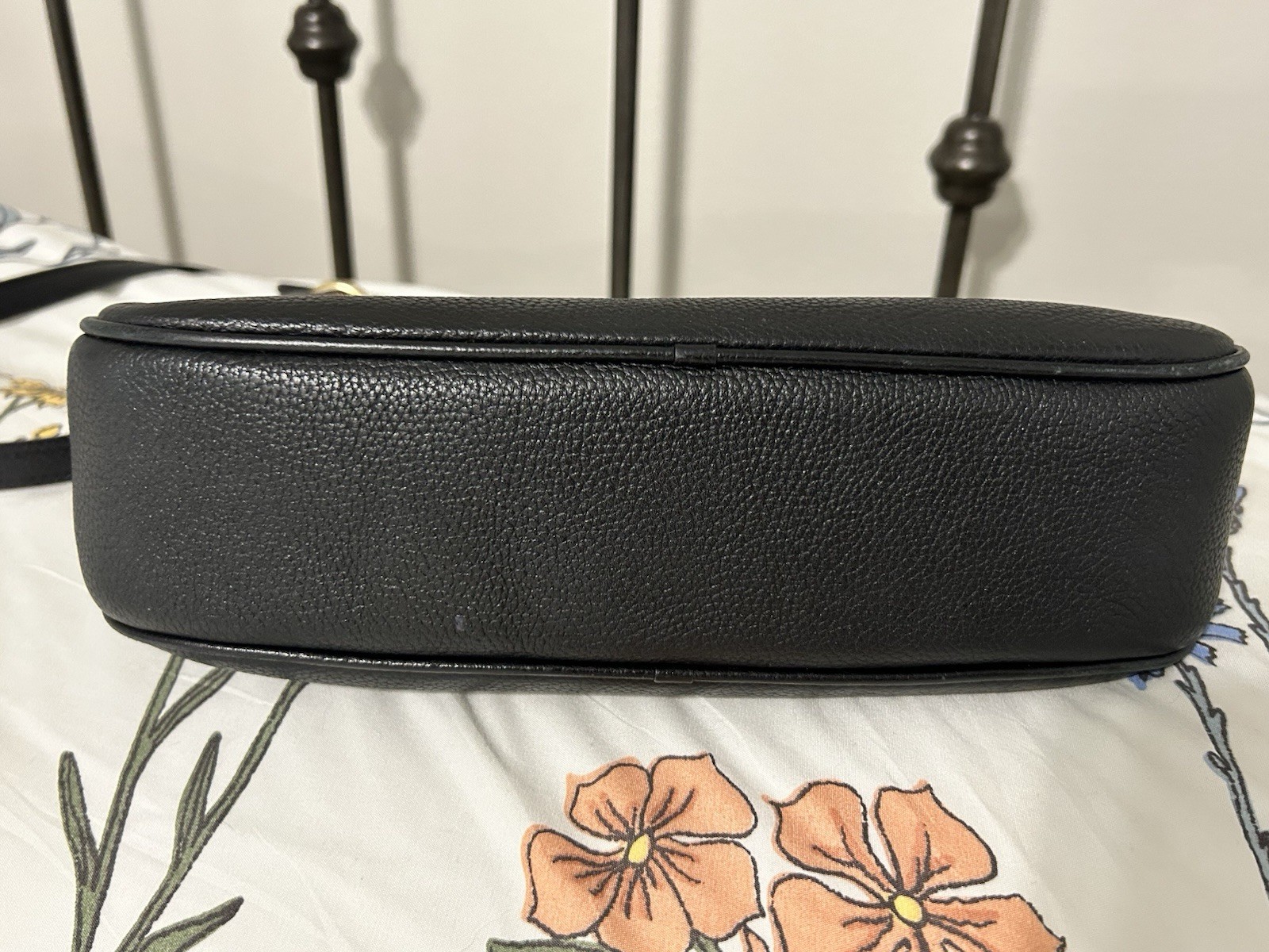 COACH Chaise Leather Crossbody Polished Black Gold Medium