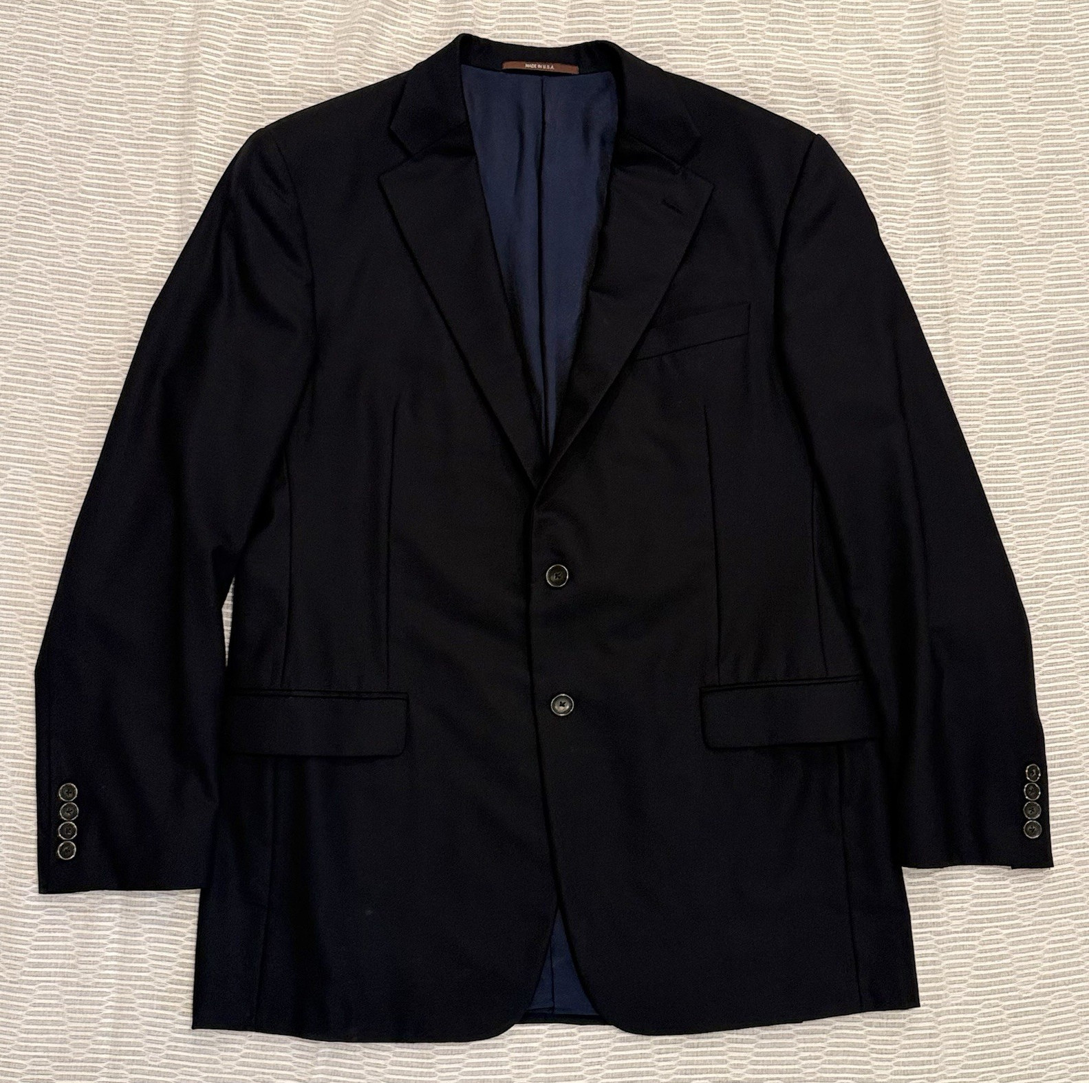 Hickey Freeman Wool/Cashmere Beacon Navy Blazer – Made in USA