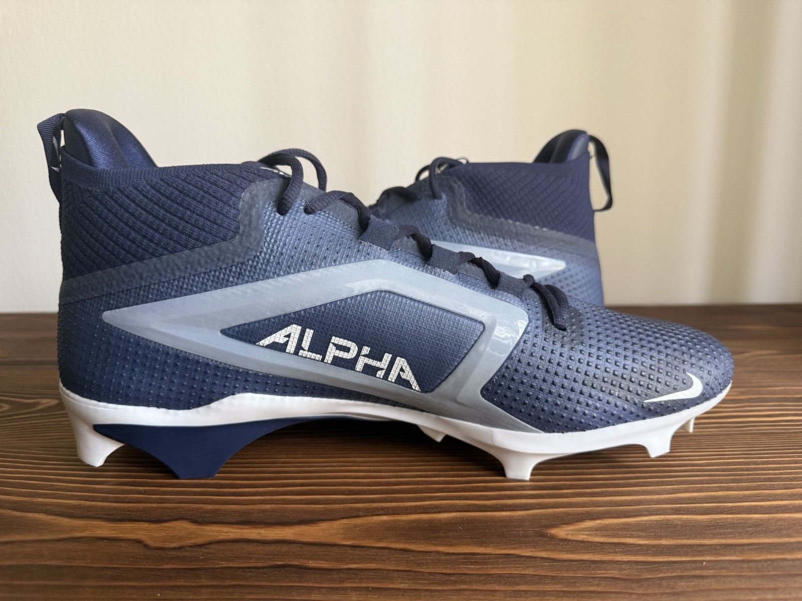 Nike Alpha Menace Elite 4 TB Navy White Football Cleats FZ7701-400 Men’s Size 15