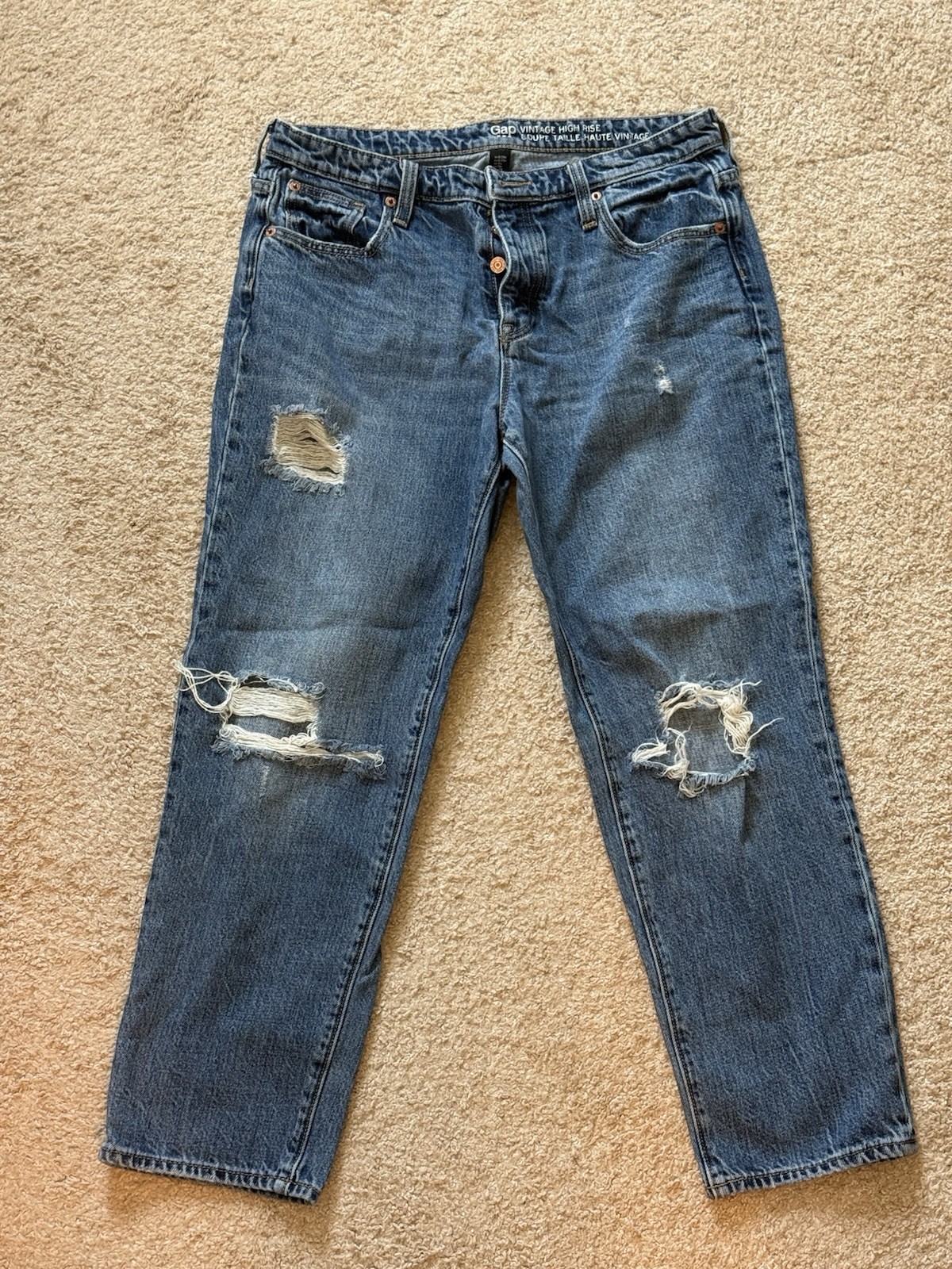 GAP Vintage High Rise Ripped Jeans Size 28
