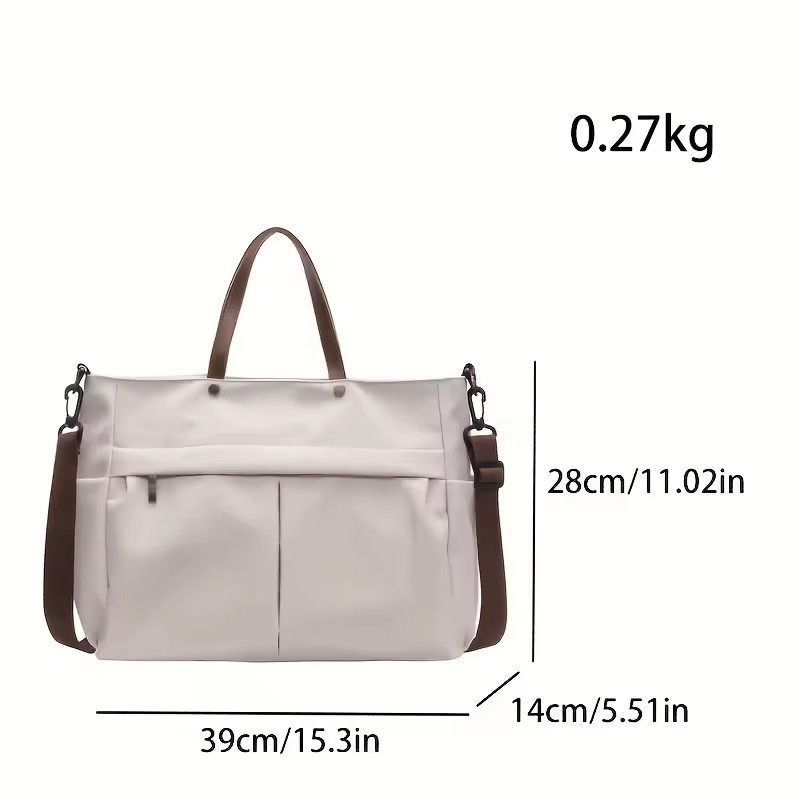 Women Nylon Tote Large Capacity Shoulder Handbag Multi Pocket Casual Work School