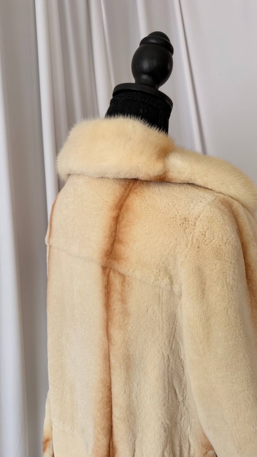 New Luxury Real Mink & Sheared Beaver Fur Coat Belted 1201204 Size M