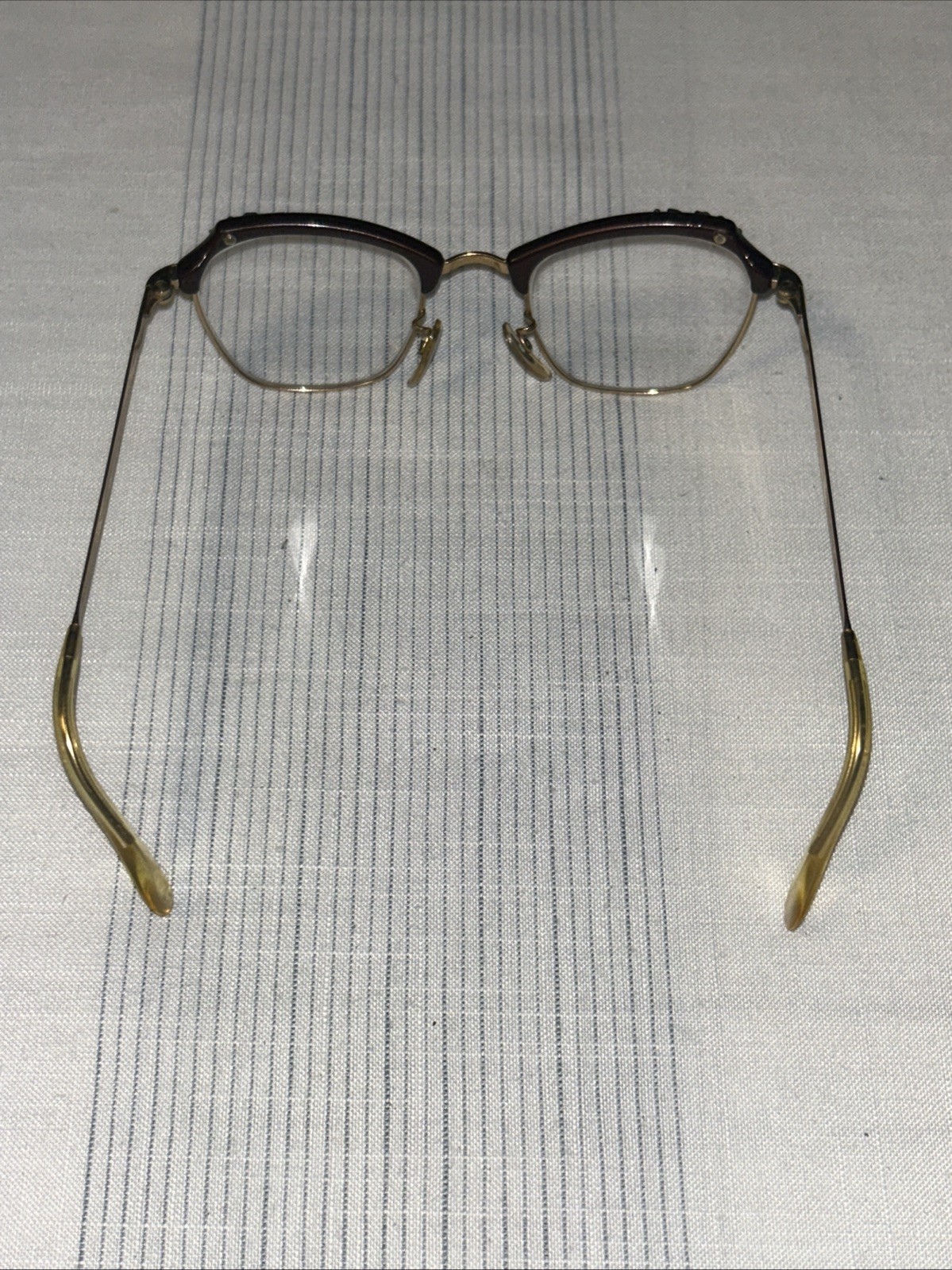 Vintage American Optical 1-10 12KGF 5-1/4 Horn Rim Glasses Made in USA