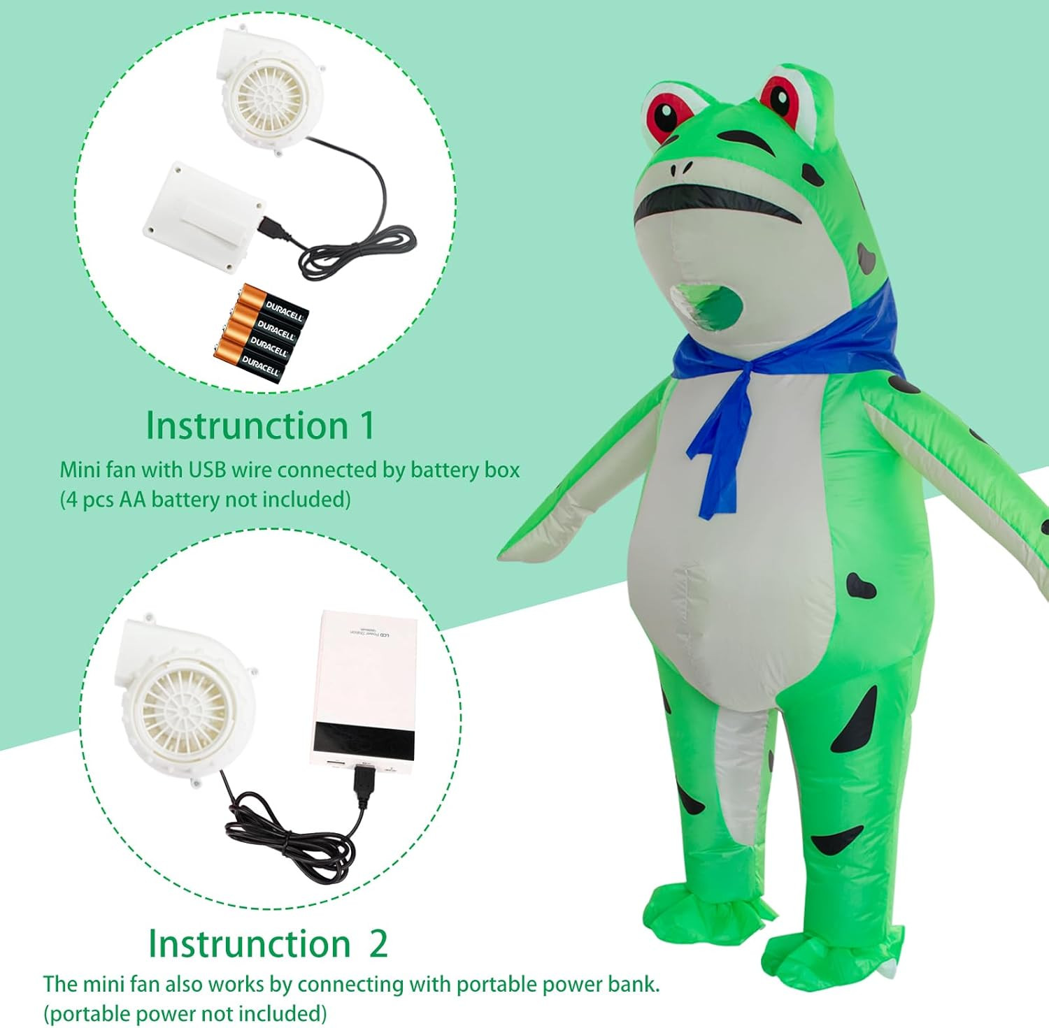 Inflatable Costume Adult Frog Halloween Cute Animal Costumes Funny Blow up Suit