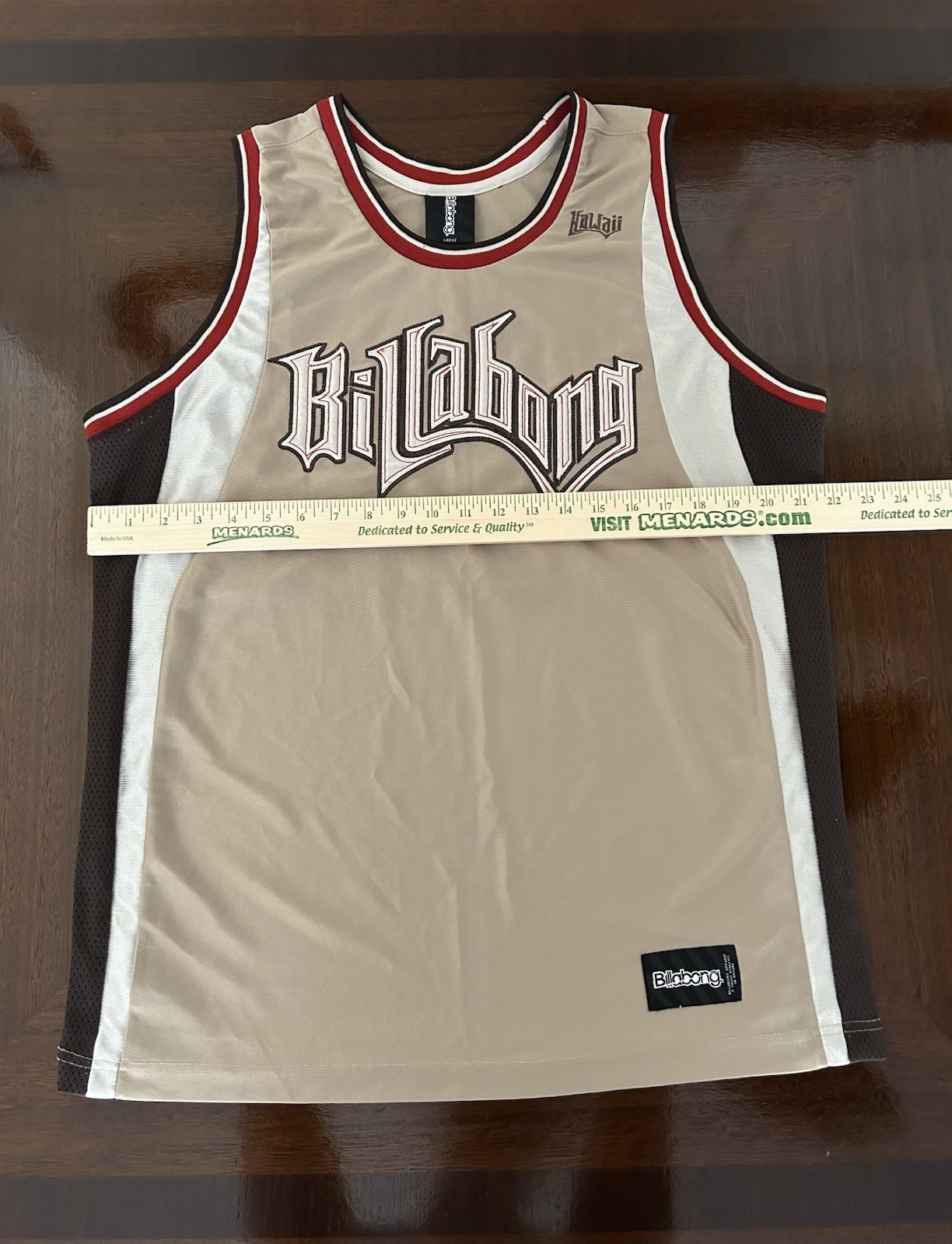 Vintage Y2K Billabong Hawaii Basketball Jersey Tank Top Gold Black Adult Size L