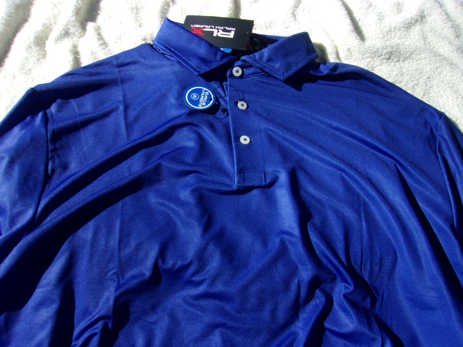 NWT Ralph Lauren RLX short sleeve golf polo, men’s M, XL, $99, shades of blue