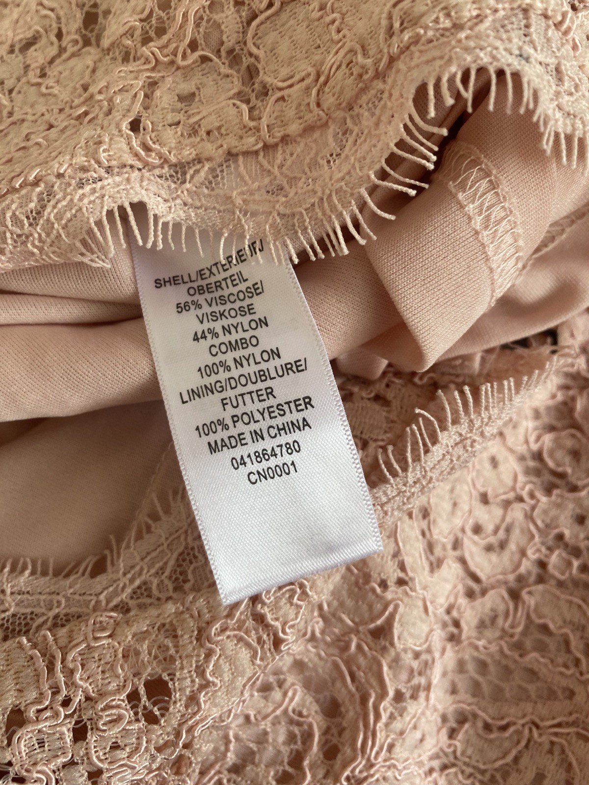 ADRIANNA PAPELL NEW YORK BNWT APPLIQUÉ LACE SIZE 8/10 BLUSH WIGGLE PARTY DRESS