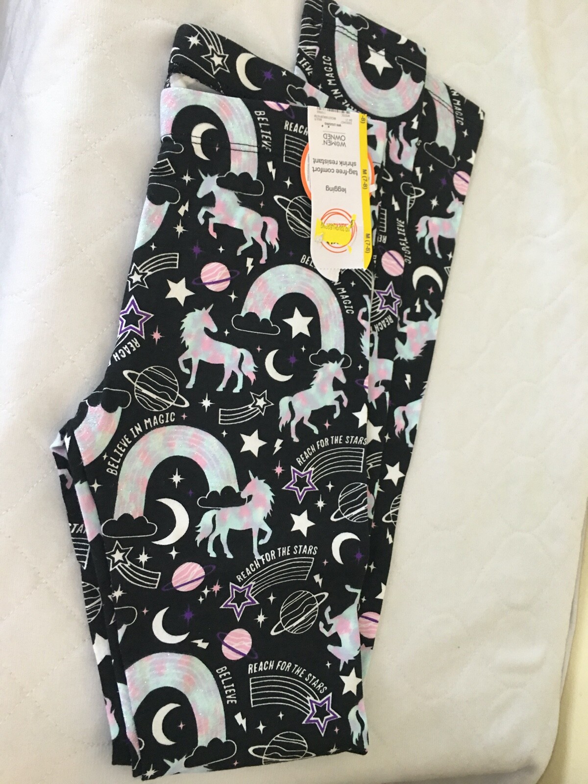 NWT Wonder Nation Girls Leggings Tough Cotton Unicorn Galaxy Black many sizes