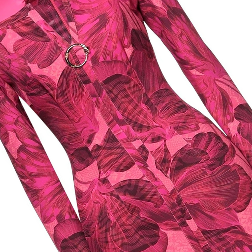 CAVALLI CLASS Floral Dress Pencil Cocktail Day Dress Pink Size 40 – RP £578.00