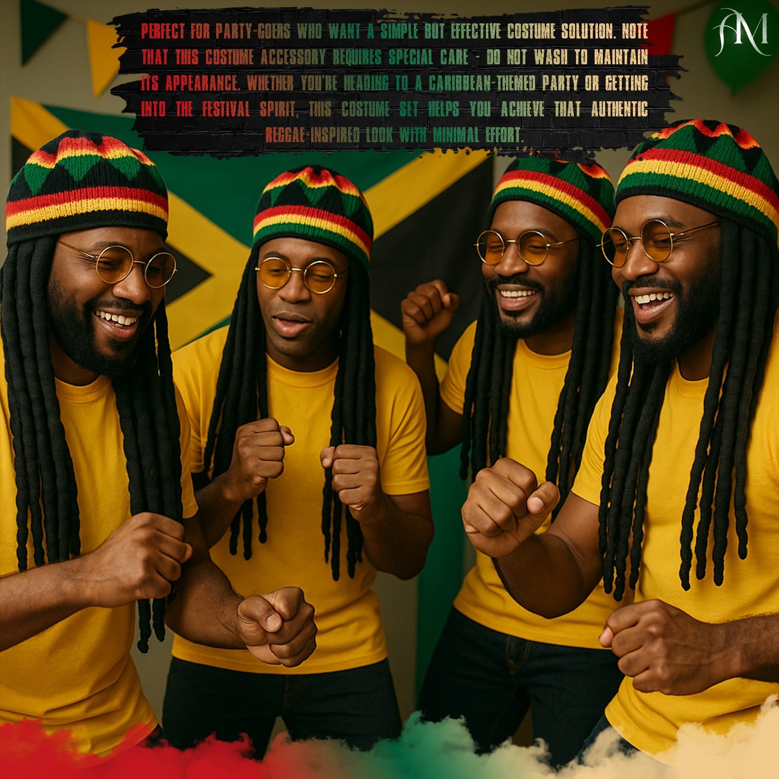 Rasta Dreadlocks Wig Hat Bob Marley Reggae Jamaican Dreads Knitted Party Hat