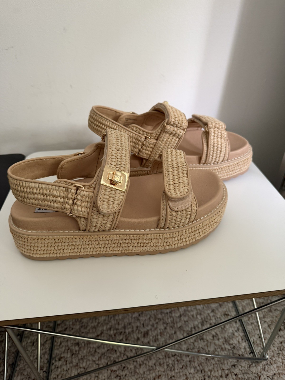 steve madden sandals Women BIGMONA Nat Size 7.5 Raffia