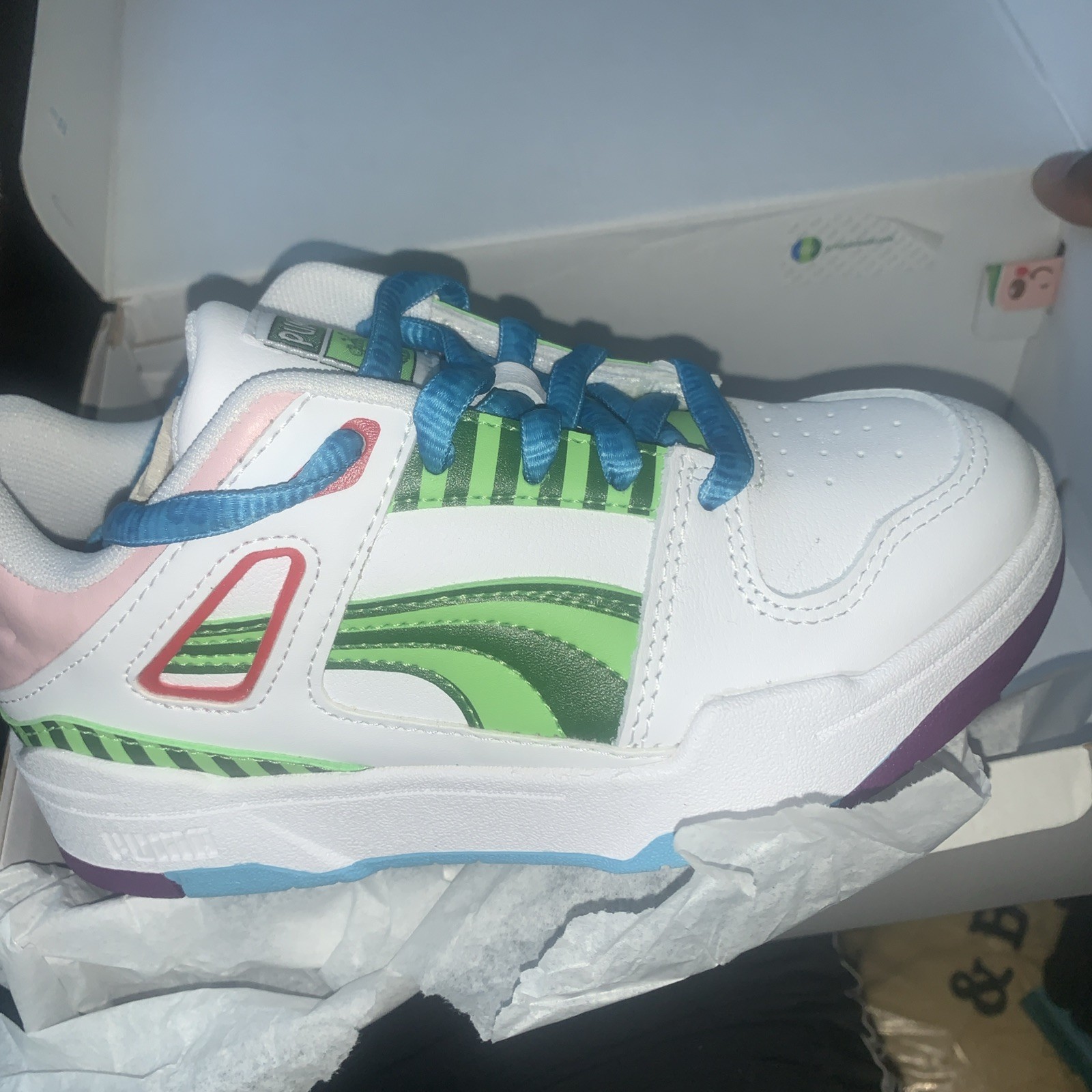 PUMA Melon X Slipstream Ac Slip On Toddler Boys Green, White Sneakers Size 1c