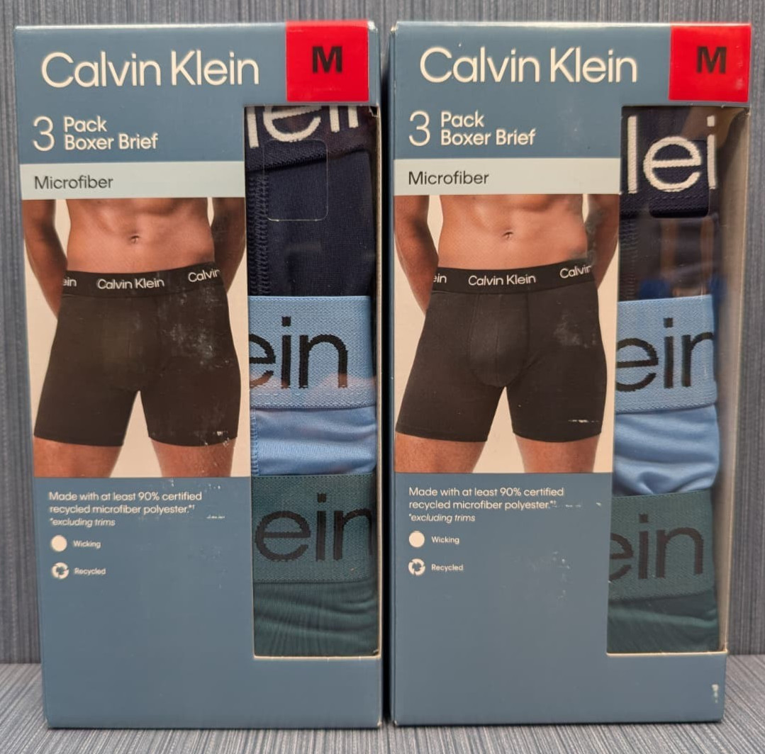 6 Pack x Calvin Klein Microfiber Boxer Brief Medium Size Navy Blue Green