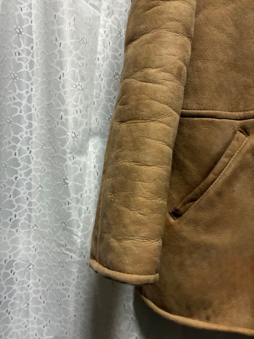 Premium Leather Camel Coat Pre Owned Very Good Condition Japan