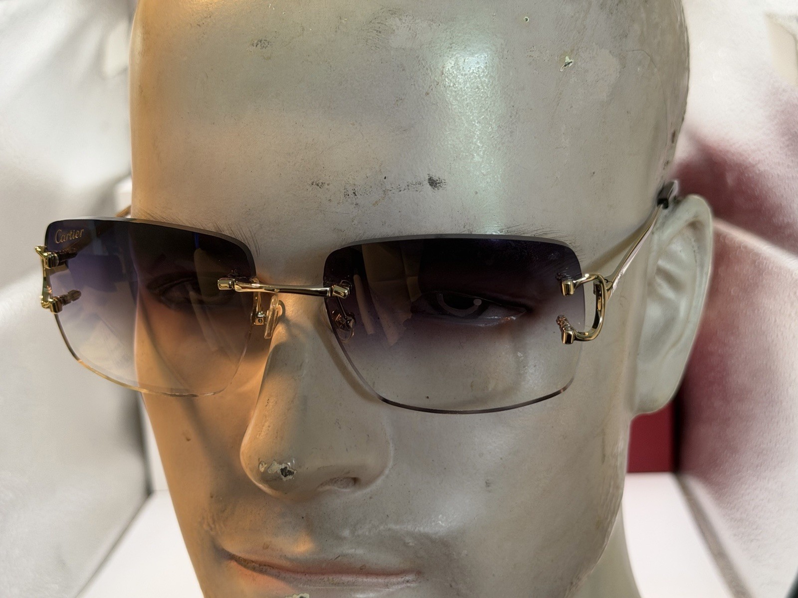 Cartier Gradient Grey Men’s Sunglasses silver C Wire CT00920