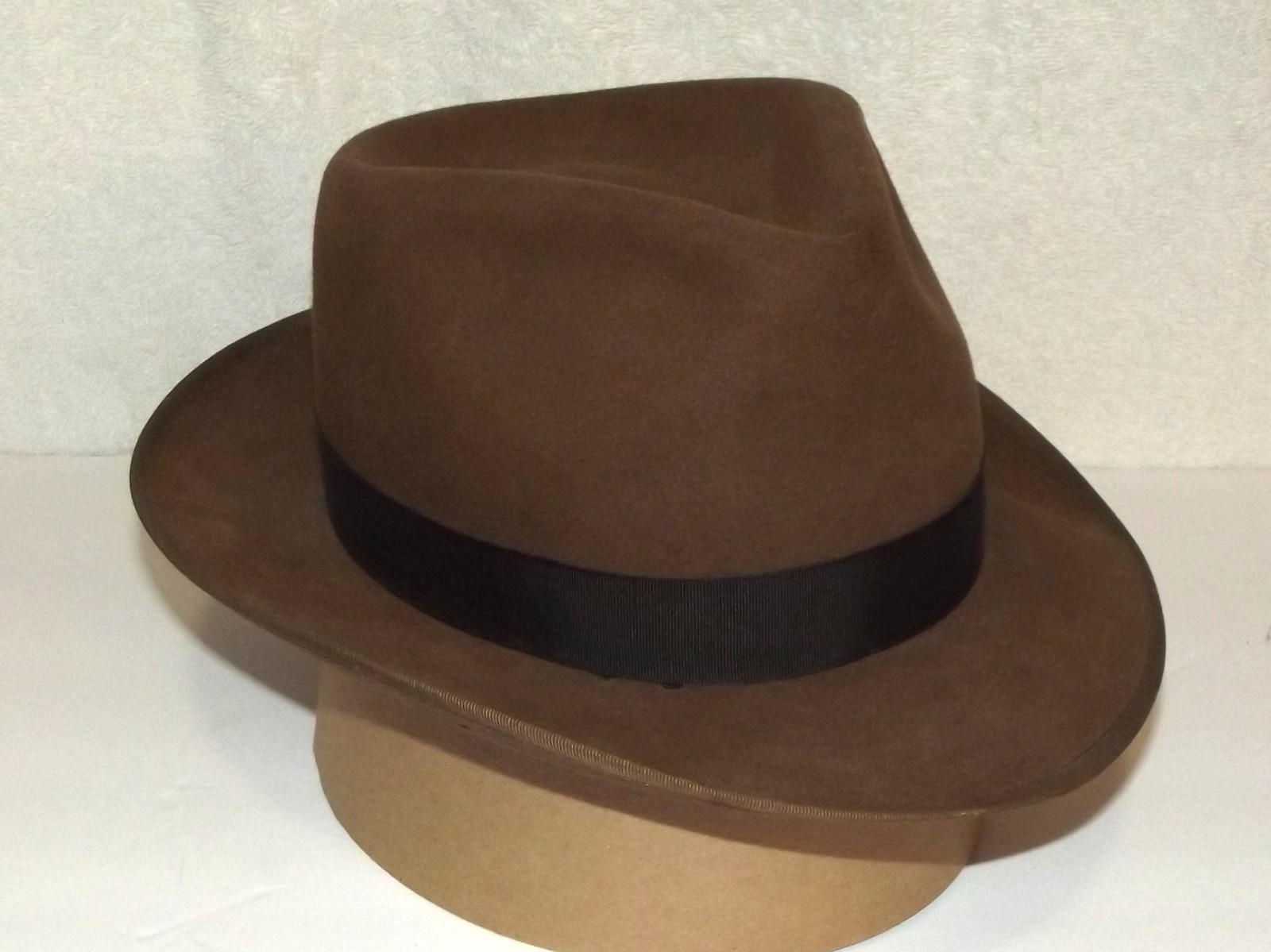 Vint Resistol Saddle Brown Explorer Fedora Style Hat -Size 7 AS IS -See Details