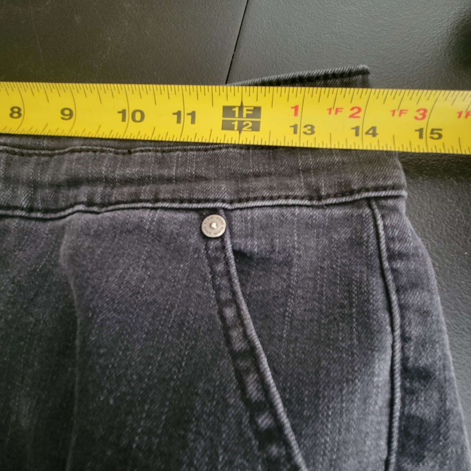 Anne Klein Jeans Size 6 Black Stretch Zipper Button Closure 5 pocket Boot Cut