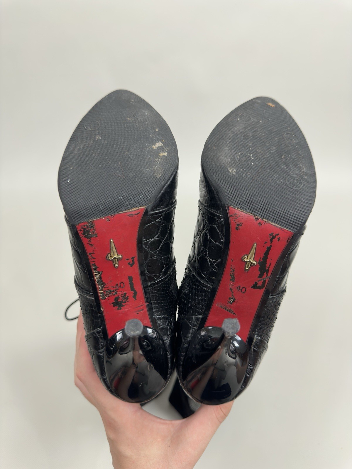 Cesare Paciotti Women’s Black Leather Boots Size 40 EU Lace Up Stiletto Heel