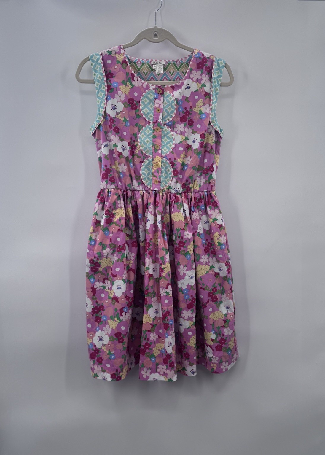 Matilda Jane Clothing Pink Flower Floral Fit & Flare Leah Dress M Fast Shipping
