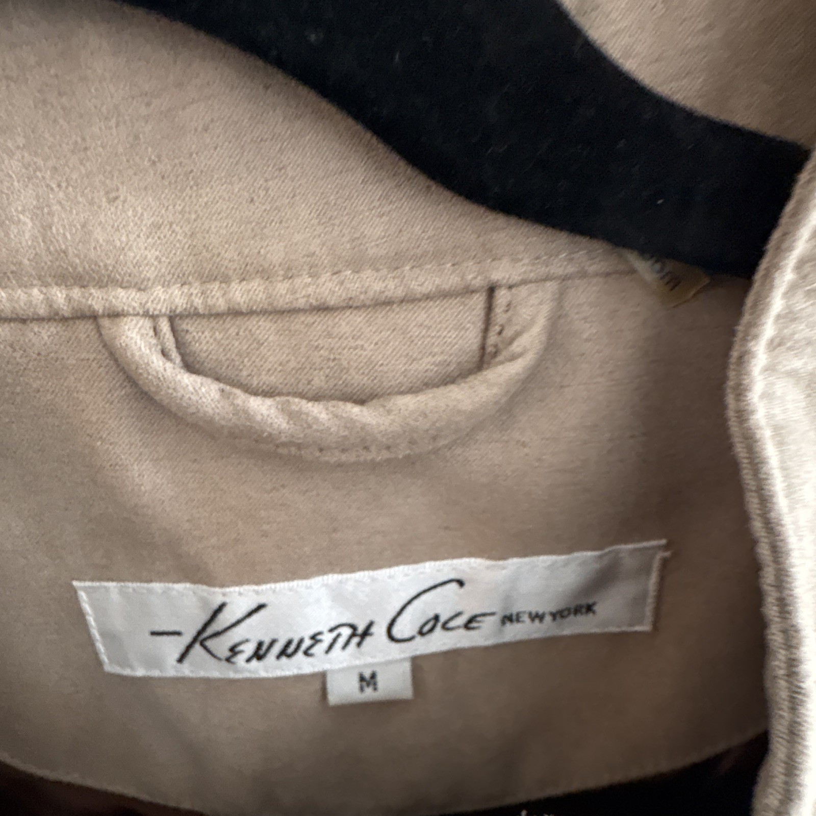 Kenneth Cole New York Women’s Beige Bomber Jacket Full Zip Solid Short M