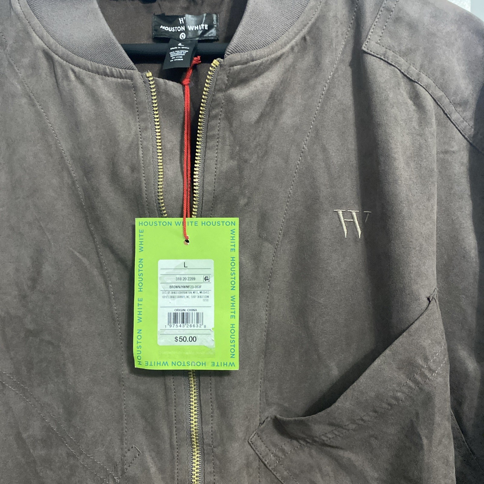 Houston White x Target Brown Faux Suede Flight Jumpsuit Size L