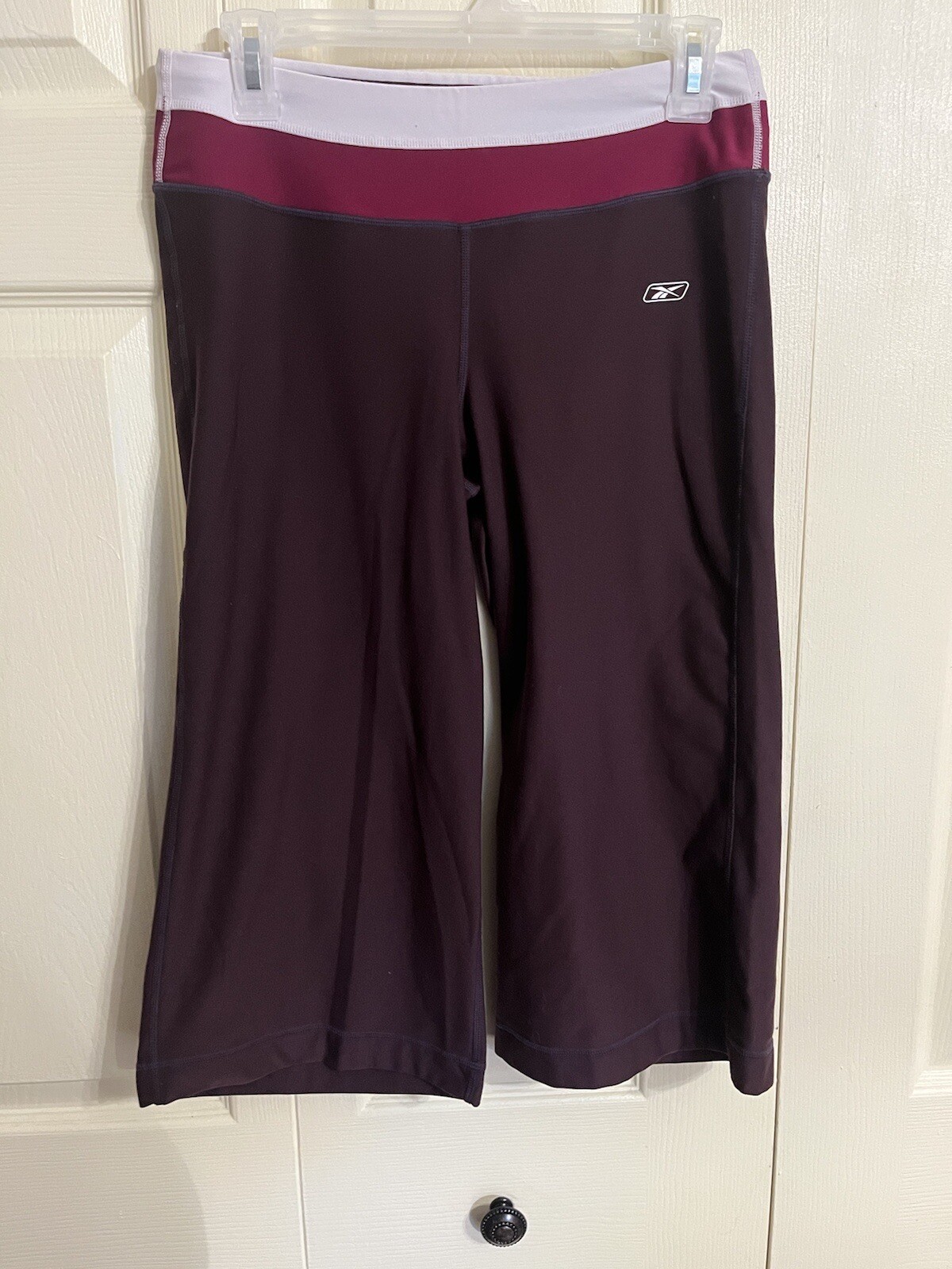 Reebok Exercise Capris Waist 28 inches inseam 18 inches purple