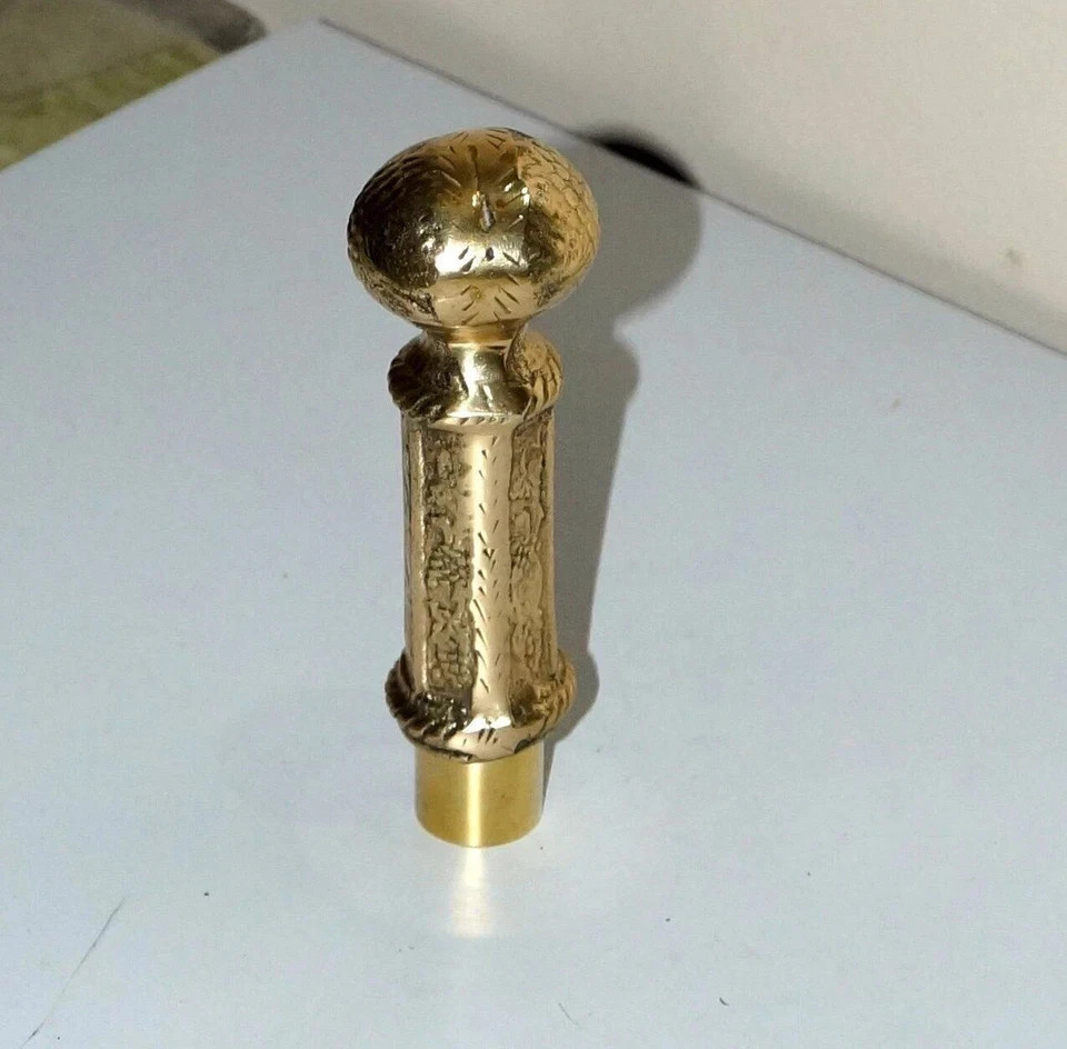 Head Handle Brass Walking Knob Golden Stick Only Handle Cane Top Topper Gift