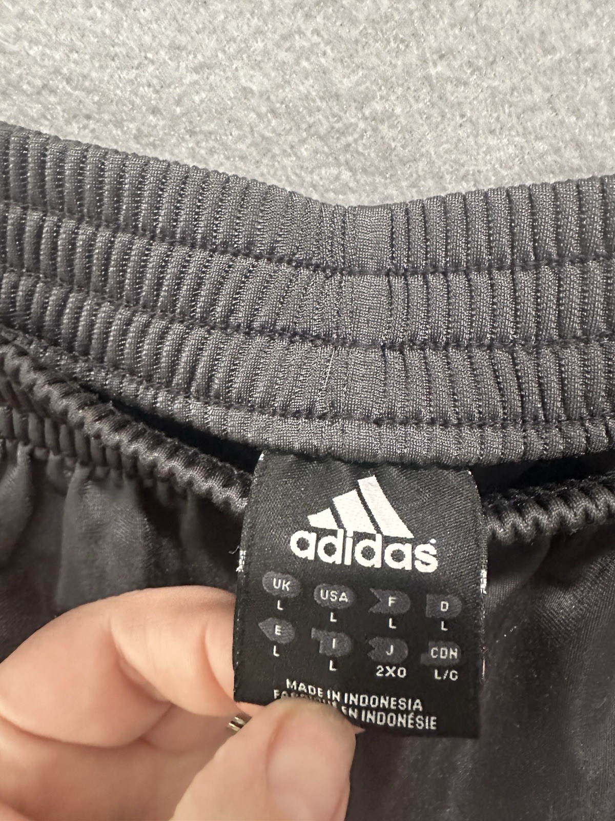 Vintage Adidas Soft Shiny Dazzle Pants Size L Silky Snap Tear Away Baggy Gray