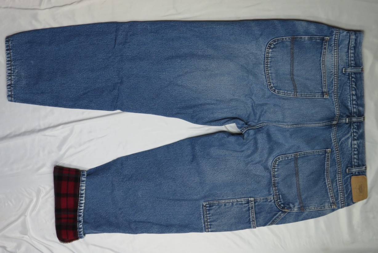 BERKLEY JENSEN BLUE JEAN 40X30 FLEECE LINED UTILITY 100% COTTON DENIM HEAVY