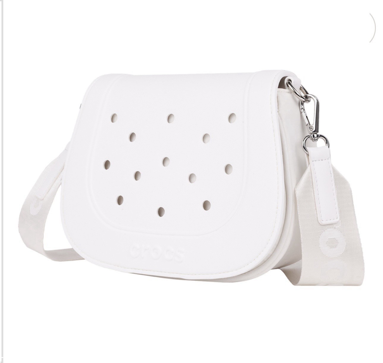 Crocs Classic Saddle Bag Crossbody White Waterproof Jibbitz Holes Purse NEW