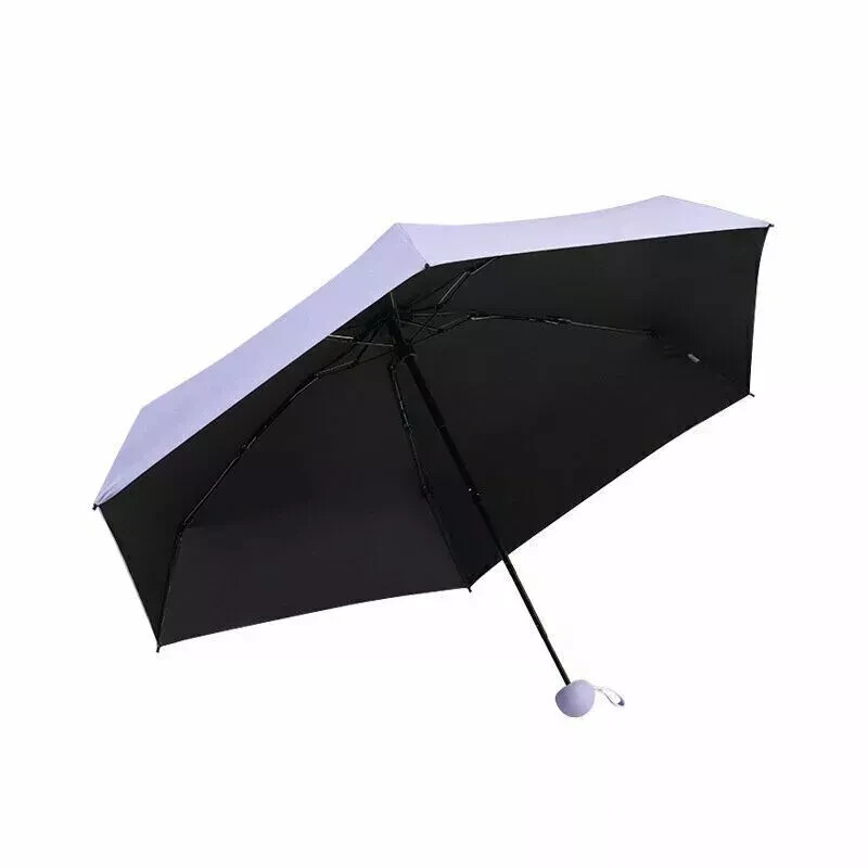 Mini Pocket Compact Umbrella Sun Anti UV 5 Folding Rain Windproof + Carry Case-