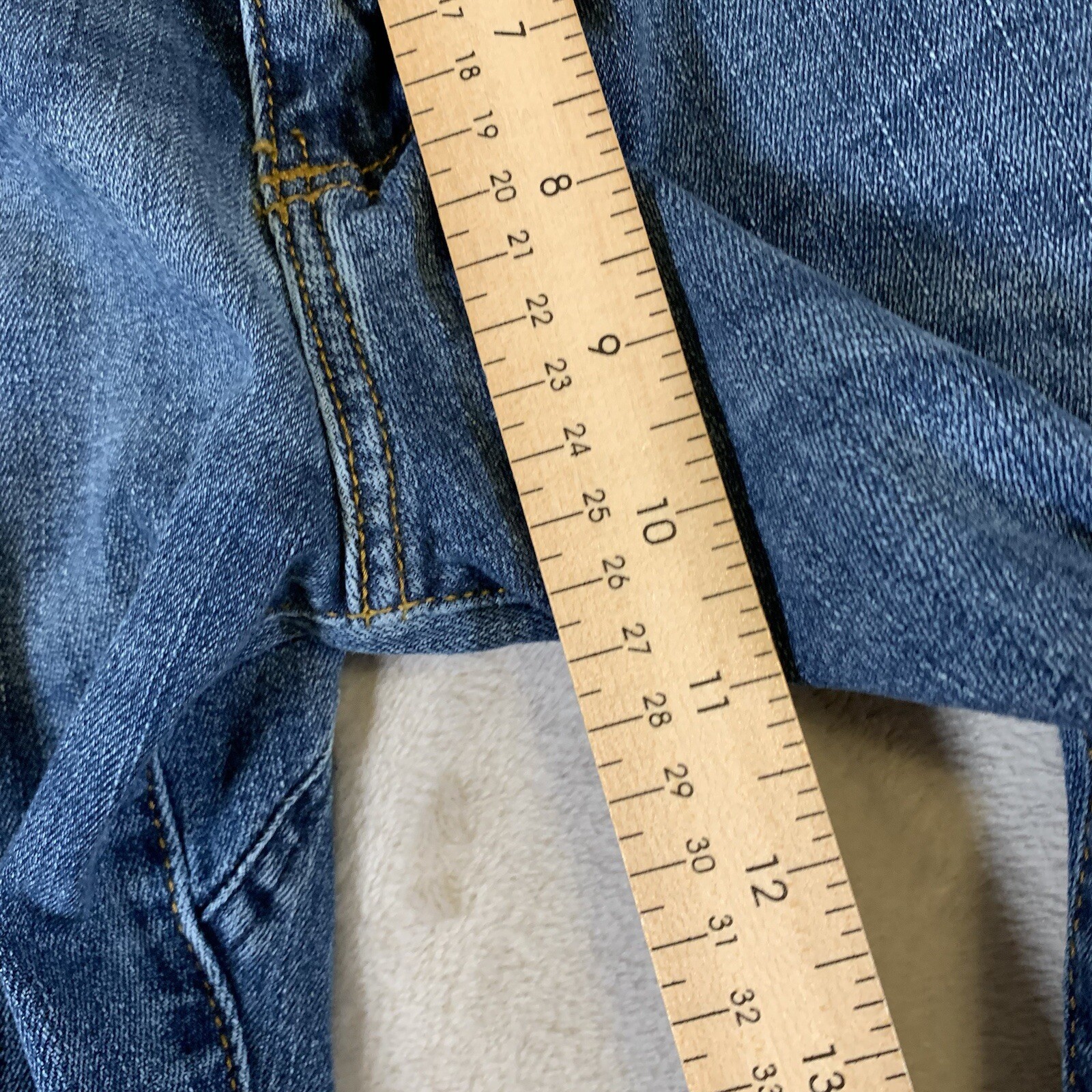 Lee Jeans Mens 34×34(32×32) Blue Straight Taper Medium Wash Whiskers Stretch