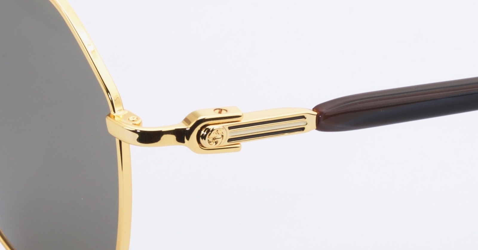 Brand New Authentic Gucci Brown Gold High Bridge Fit GG1220 S 002 Sunglass