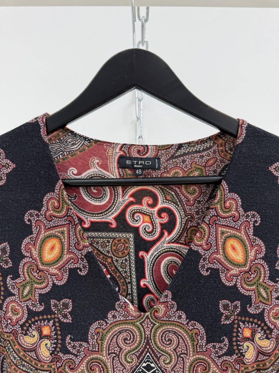 ETRO Milano Paisley Wool Blend Long Sleeve Top