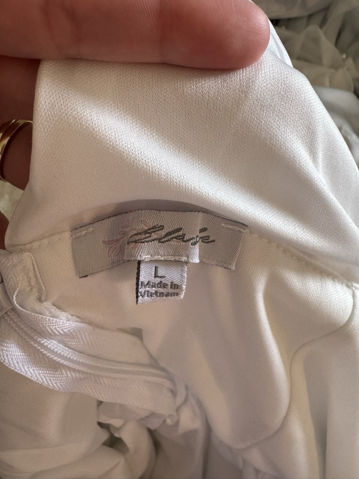 Lelanie White Solid V-Neck Strappy Sleeveless Mini Sundress Tie Women’s L