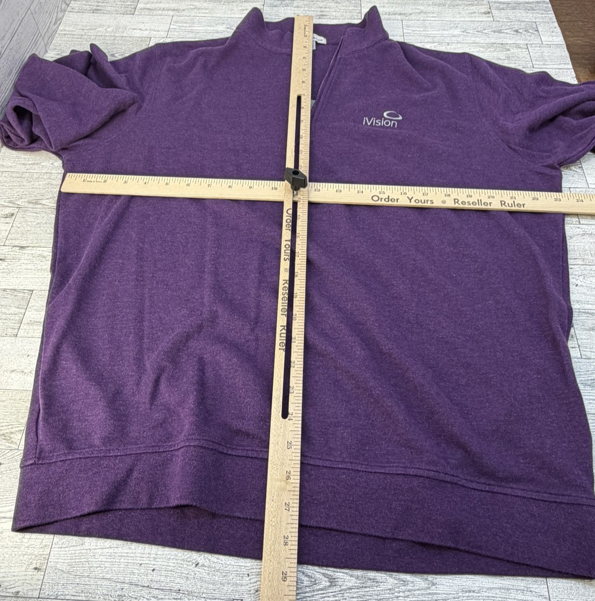 Peter Millar Pullover Mens LARGE Solid Purple Quarter Zip Golf Ivision Logo