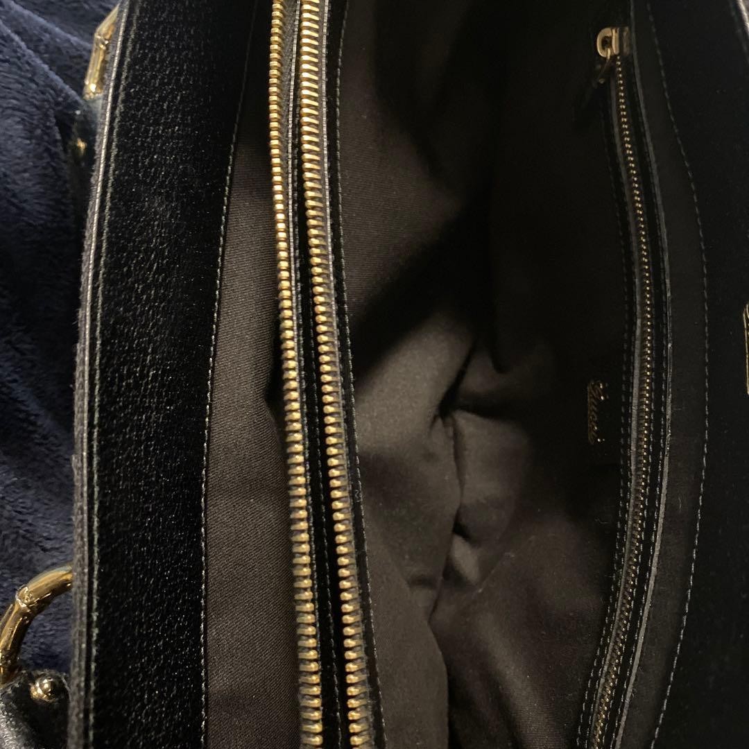 GUCCI GG Canvas Bamboo Ring Tote Bag Gift Present 0609